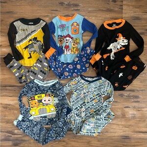 Kids 6-Piece Long Sleeve Pajama Set - Mixed Character Prints